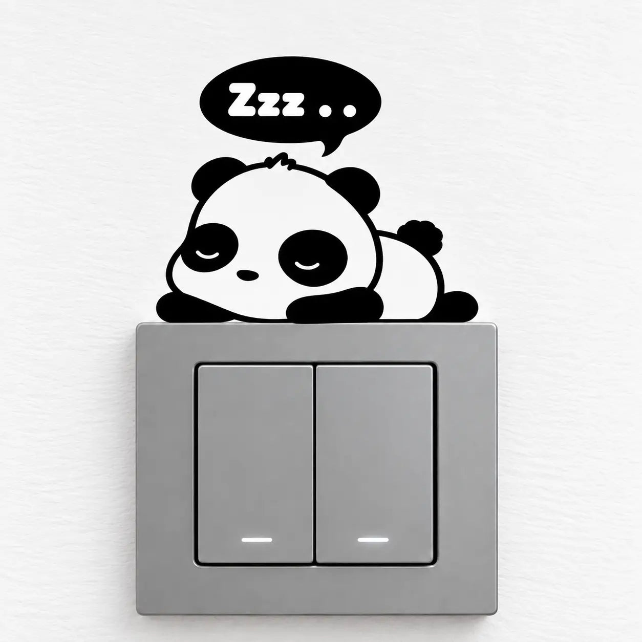 🐼 Sleeping Panda Switch Sticker (Pack of 4) | Waterproof Premium Vinyl | Fits Standard Switch Boards