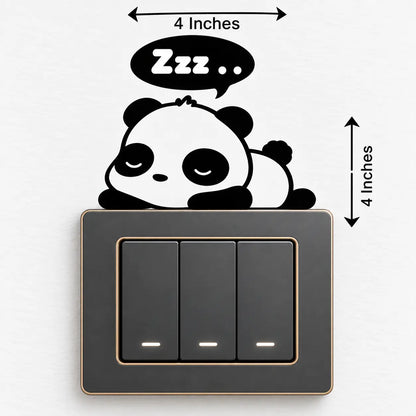🐼 Sleeping Panda Switch Sticker (Pack of 4) | Waterproof Premium Vinyl | Fits Standard Switch Boards