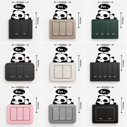 🐼 Sleeping Panda Switch Sticker (Pack of 4) | Waterproof Premium Vinyl | Fits Standard Switch Boards